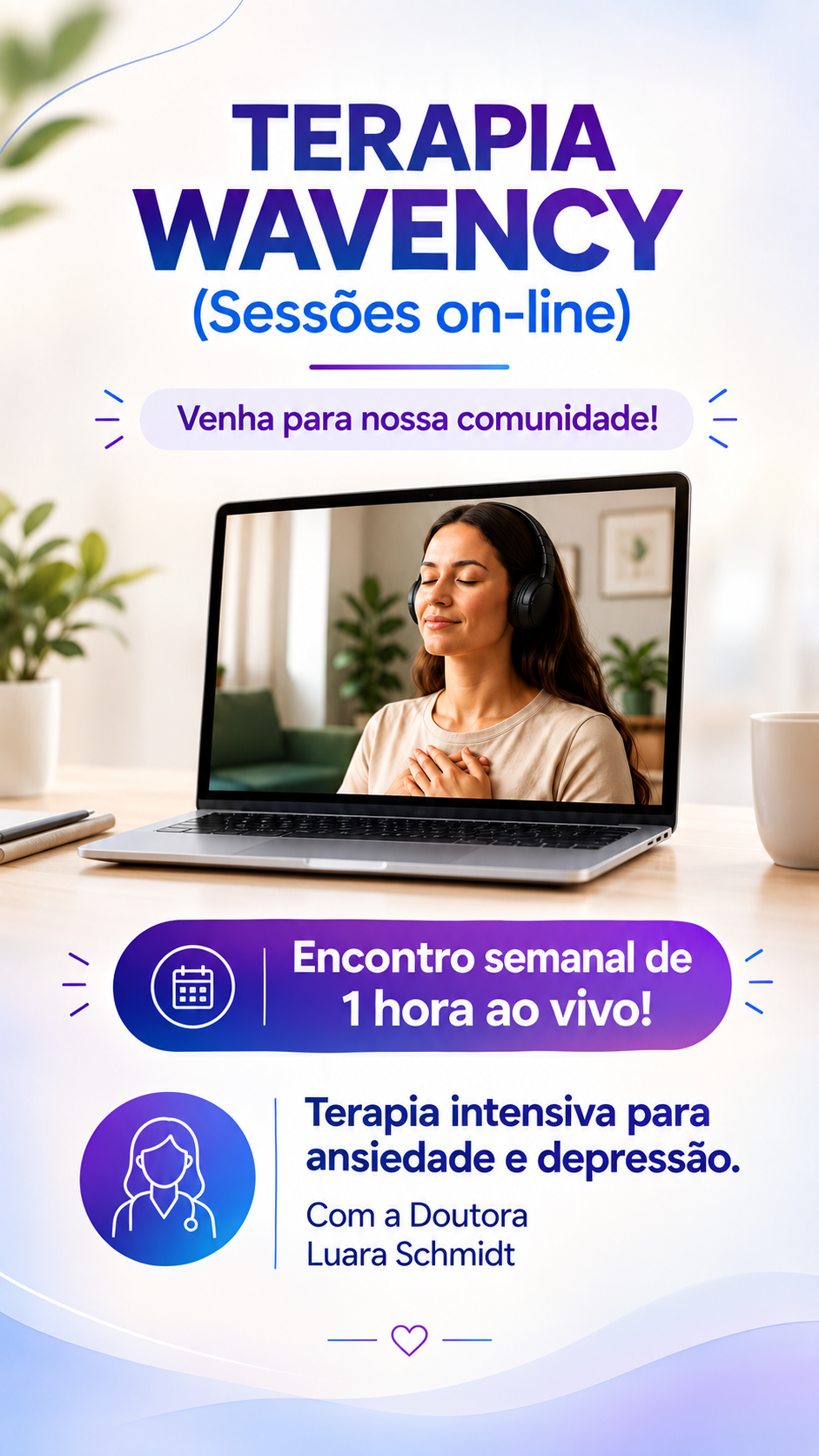 Terapia Wavency: sessões on-line com a Dra. Luara Schmidt