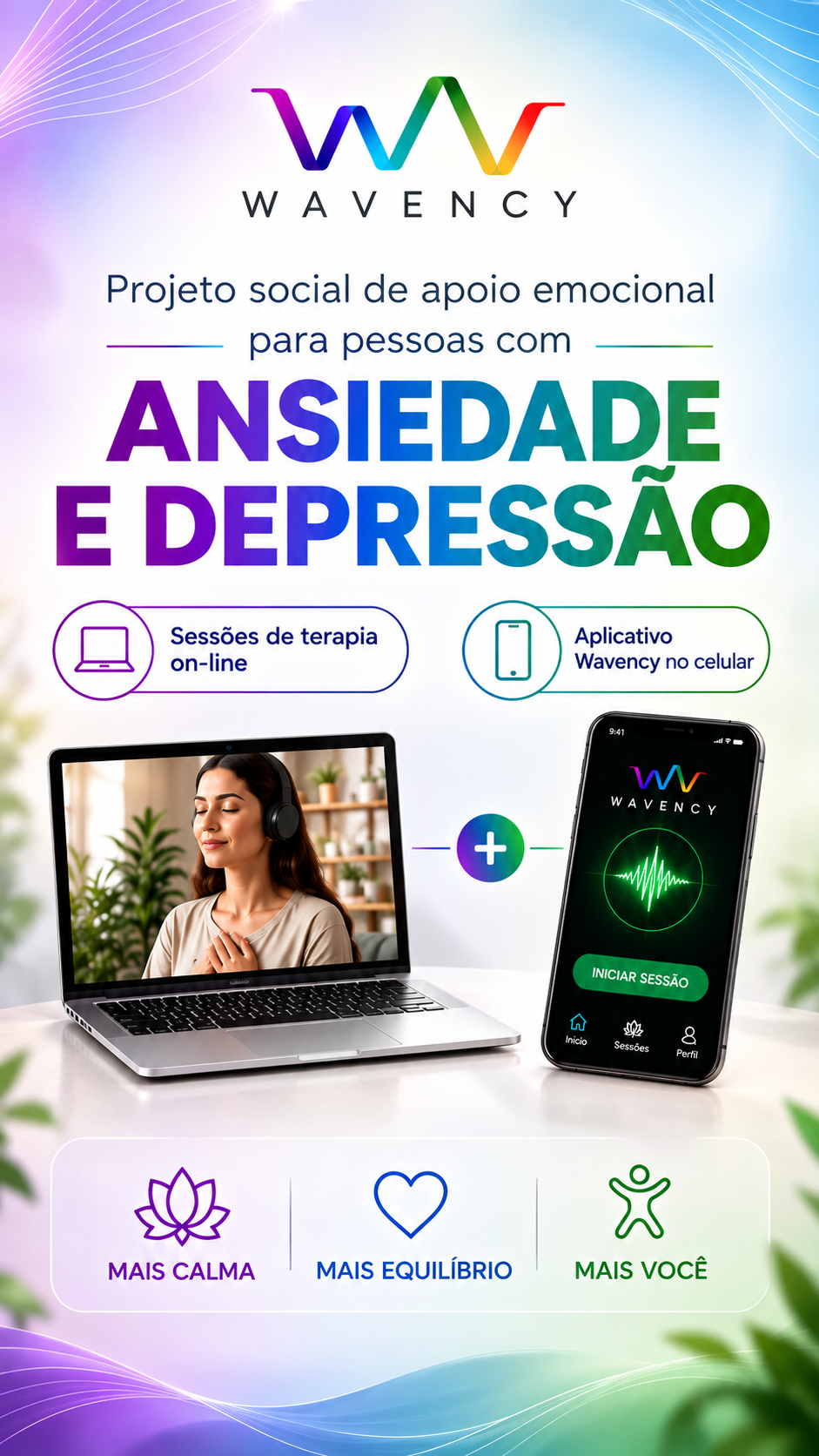 Wavency: mais calma, equilíbrio e bem-estar com sessões e aplicativo