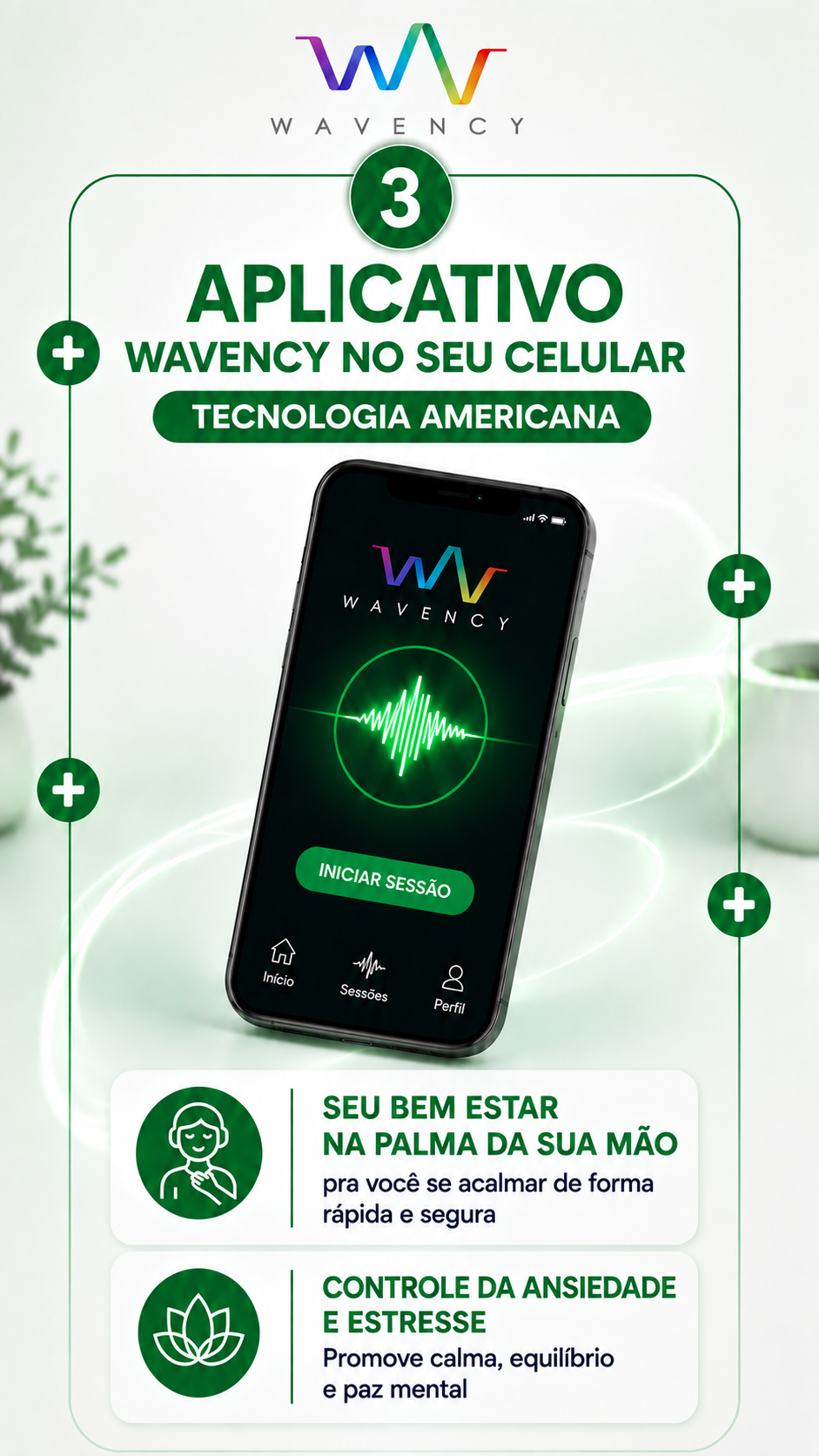 Aplicativo Wavency no celular com tecnologia americana